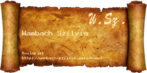 Wambach Szilvia névjegykártya